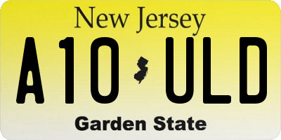 NJ license plate A10ULD