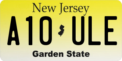 NJ license plate A10ULE