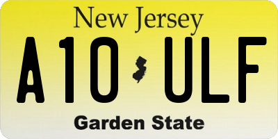 NJ license plate A10ULF