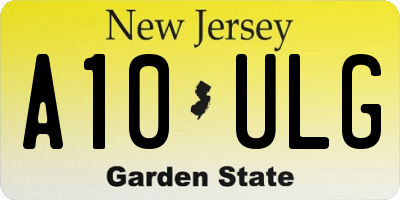 NJ license plate A10ULG