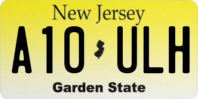 NJ license plate A10ULH