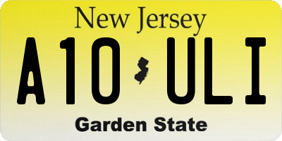 NJ license plate A10ULI