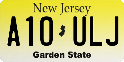 NJ license plate A10ULJ