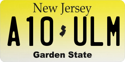 NJ license plate A10ULM