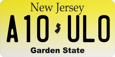 NJ license plate A10ULO