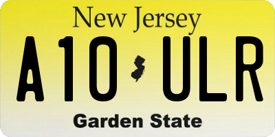 NJ license plate A10ULR