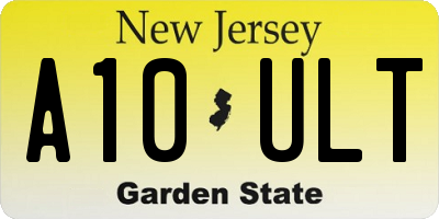 NJ license plate A10ULT