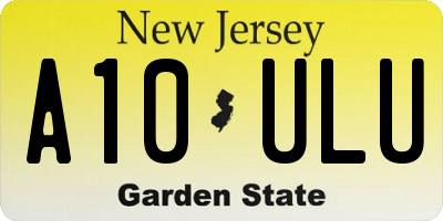 NJ license plate A10ULU