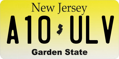 NJ license plate A10ULV