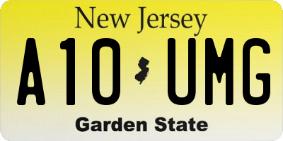 NJ license plate A10UMG