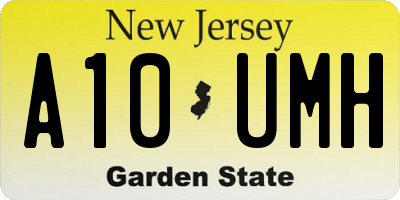 NJ license plate A10UMH