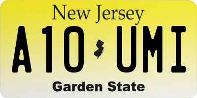 NJ license plate A10UMI