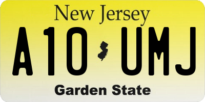 NJ license plate A10UMJ