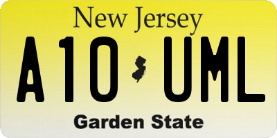 NJ license plate A10UML