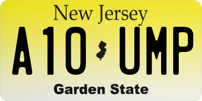 NJ license plate A10UMP
