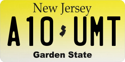 NJ license plate A10UMT