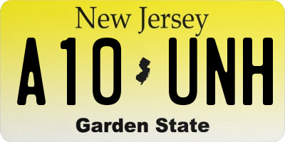 NJ license plate A10UNH