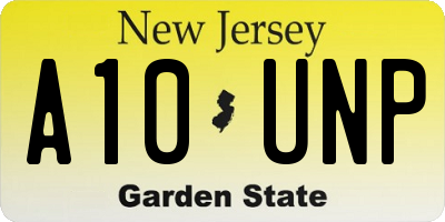 NJ license plate A10UNP
