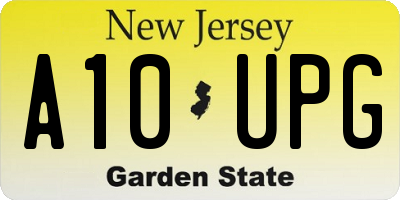 NJ license plate A10UPG