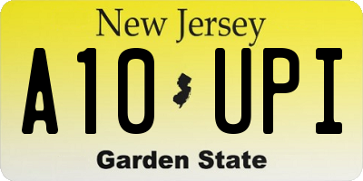 NJ license plate A10UPI