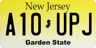 NJ license plate A10UPJ