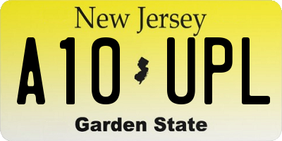 NJ license plate A10UPL