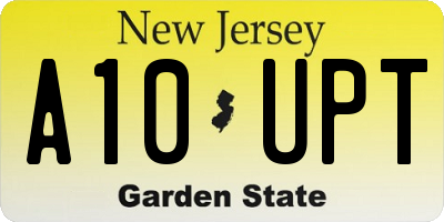 NJ license plate A10UPT