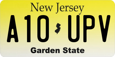 NJ license plate A10UPV