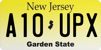 NJ license plate A10UPX