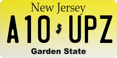 NJ license plate A10UPZ