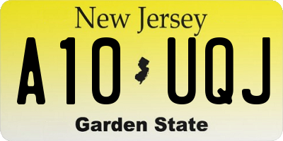 NJ license plate A10UQJ