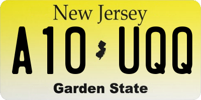 NJ license plate A10UQQ