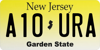 NJ license plate A10URA