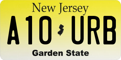 NJ license plate A10URB