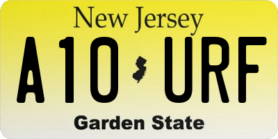 NJ license plate A10URF