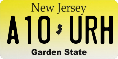 NJ license plate A10URH