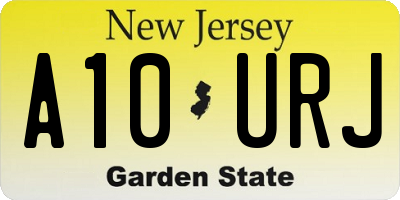 NJ license plate A10URJ