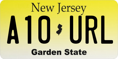 NJ license plate A10URL