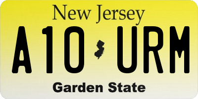 NJ license plate A10URM