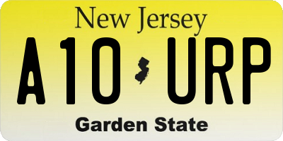 NJ license plate A10URP