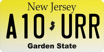 NJ license plate A10URR