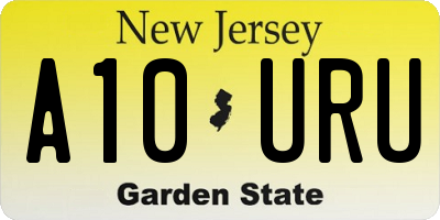 NJ license plate A10URU