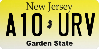 NJ license plate A10URV