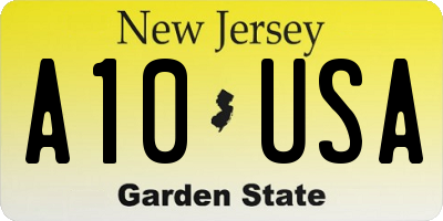 NJ license plate A10USA