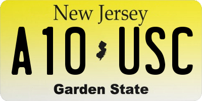 NJ license plate A10USC