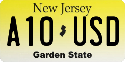 NJ license plate A10USD