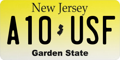 NJ license plate A10USF