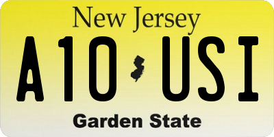 NJ license plate A10USI