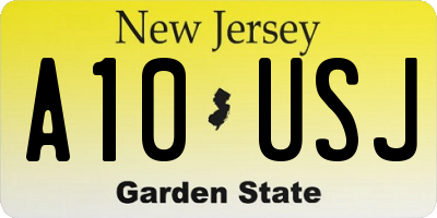 NJ license plate A10USJ