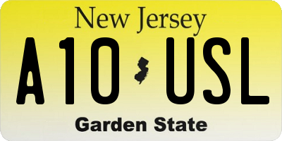 NJ license plate A10USL